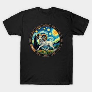 ZODIAC Aries - Astrological ARIRS - ARIRS - ZODIAC sign - Van Gogh style - 4 T-Shirt